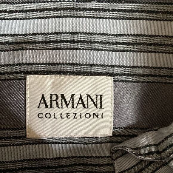 Armani Collezioni Blue Striped Dress Shirt - Picture 6 of 8